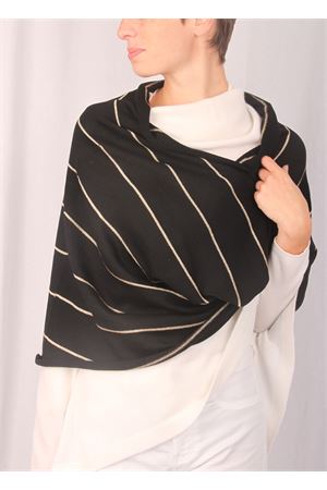 Collo sciarpa in lana con fili color oro Art Tricot | 2016142ORO